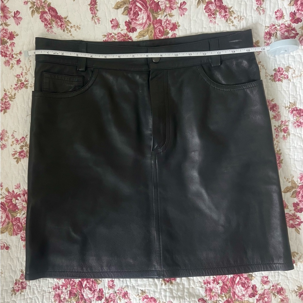 Agnes B. Lamb Skin Skirt